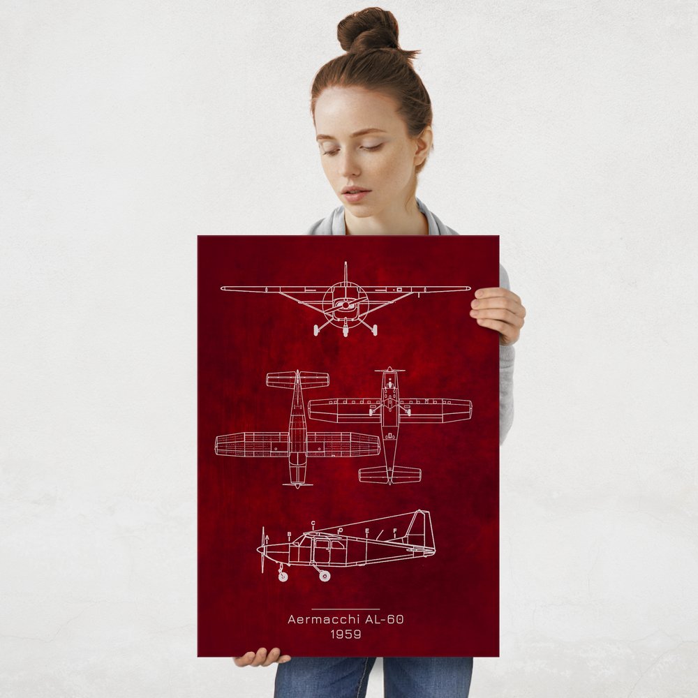 Plakat metalowy Aermacchi AL-60 Projekt Scarlet L