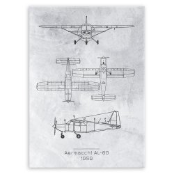 Plakat metalowy Aermacchi AL-60 Projekt Stone L
