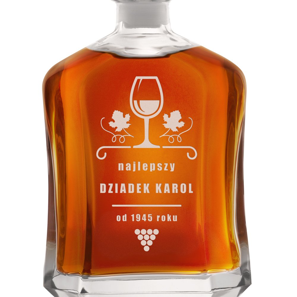 Karafka szklana z grawerem dla dziadka na urodziny
