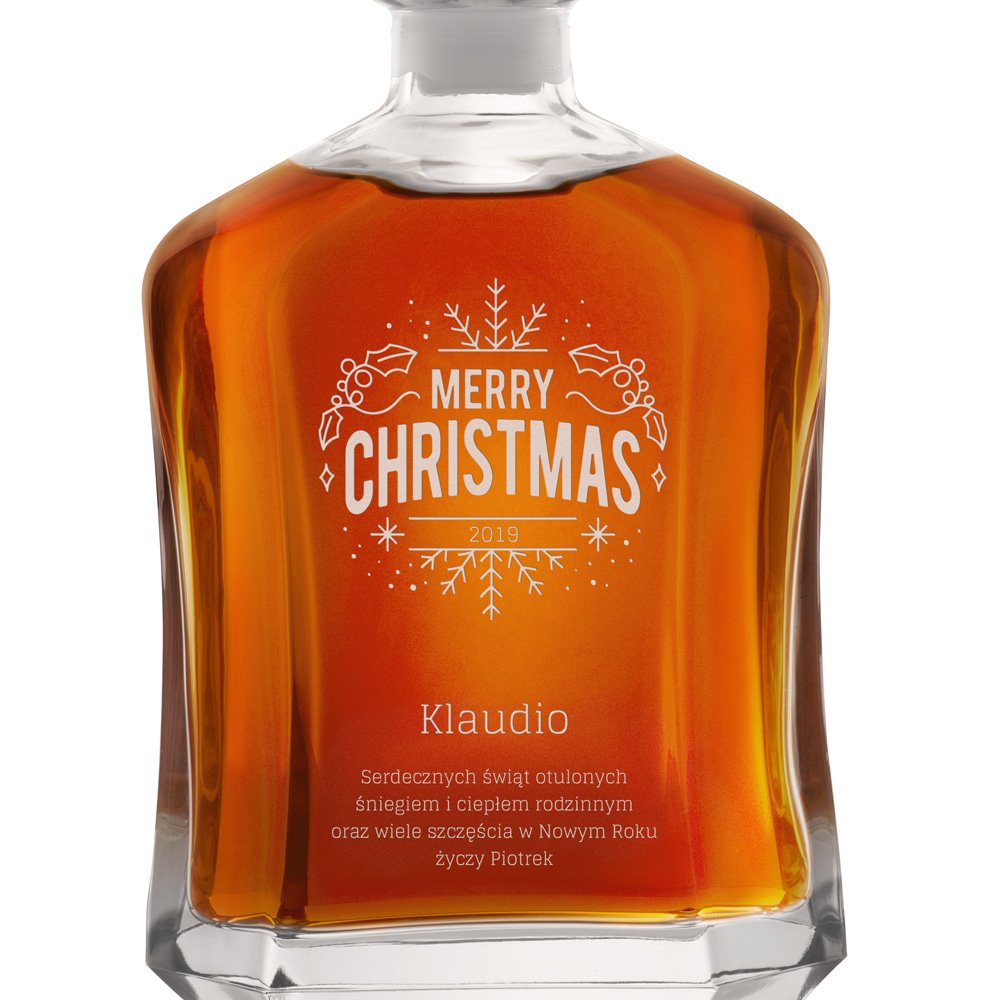 Karafka szklana z grawerem dla niej na święta