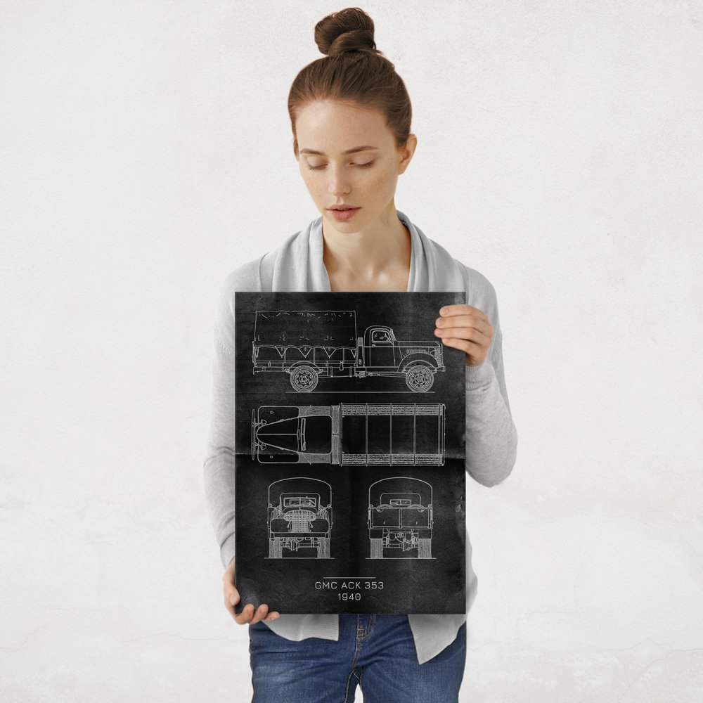 Plakat metalowy GMC ACK 353 Projekt Graphite M