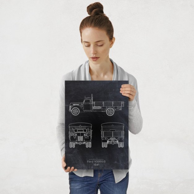 Plakat metalowy Ford V3000S Projekt Blackboard M