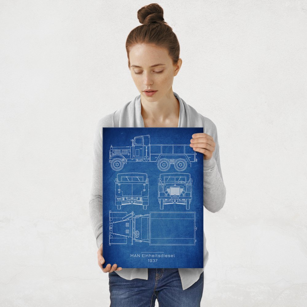 Plakat metalowy MAN Einheitsdiesel Projekt Cobalt M