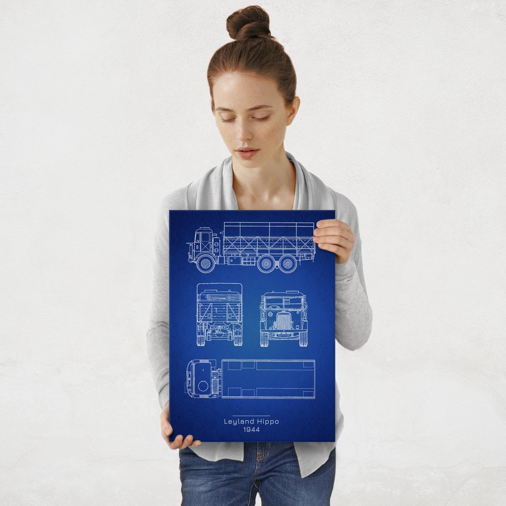 Plakat metalowy Leyland Hippo Projekt Blueprint M