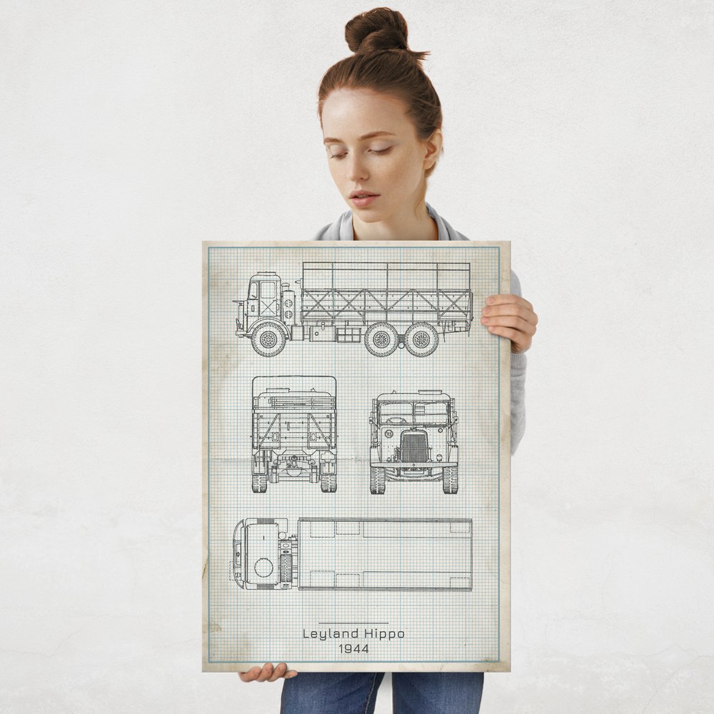 Plakat metalowy Leyland Hippo Projekt Vintage L