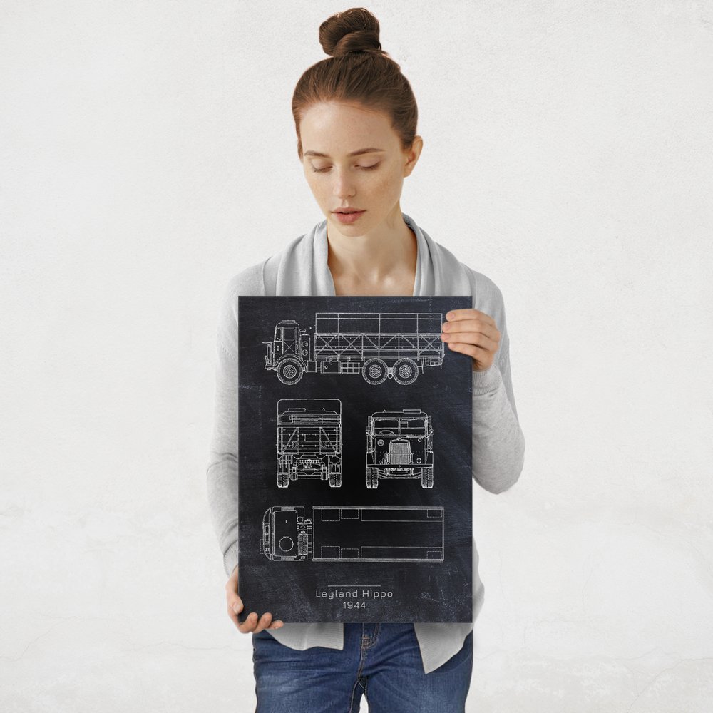 Plakat metalowy Leyland Hippo Projekt Blackboard M