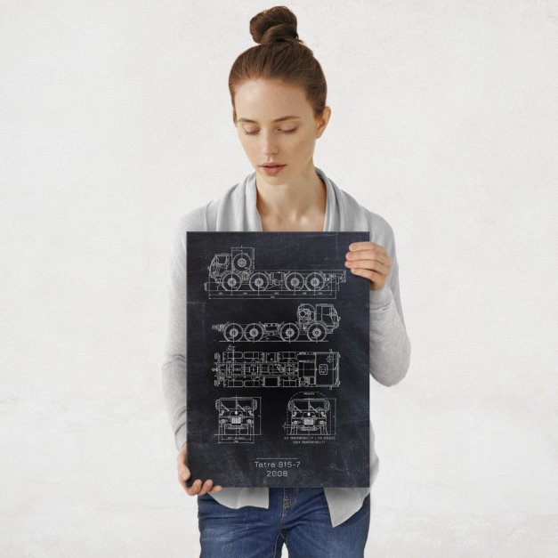 Plakat metalowy Tatra 815-7 Projekt Blackboard M