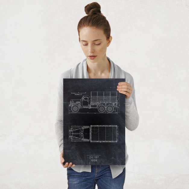 Plakat metalowy ZIL 157 Projekt Blackboard M