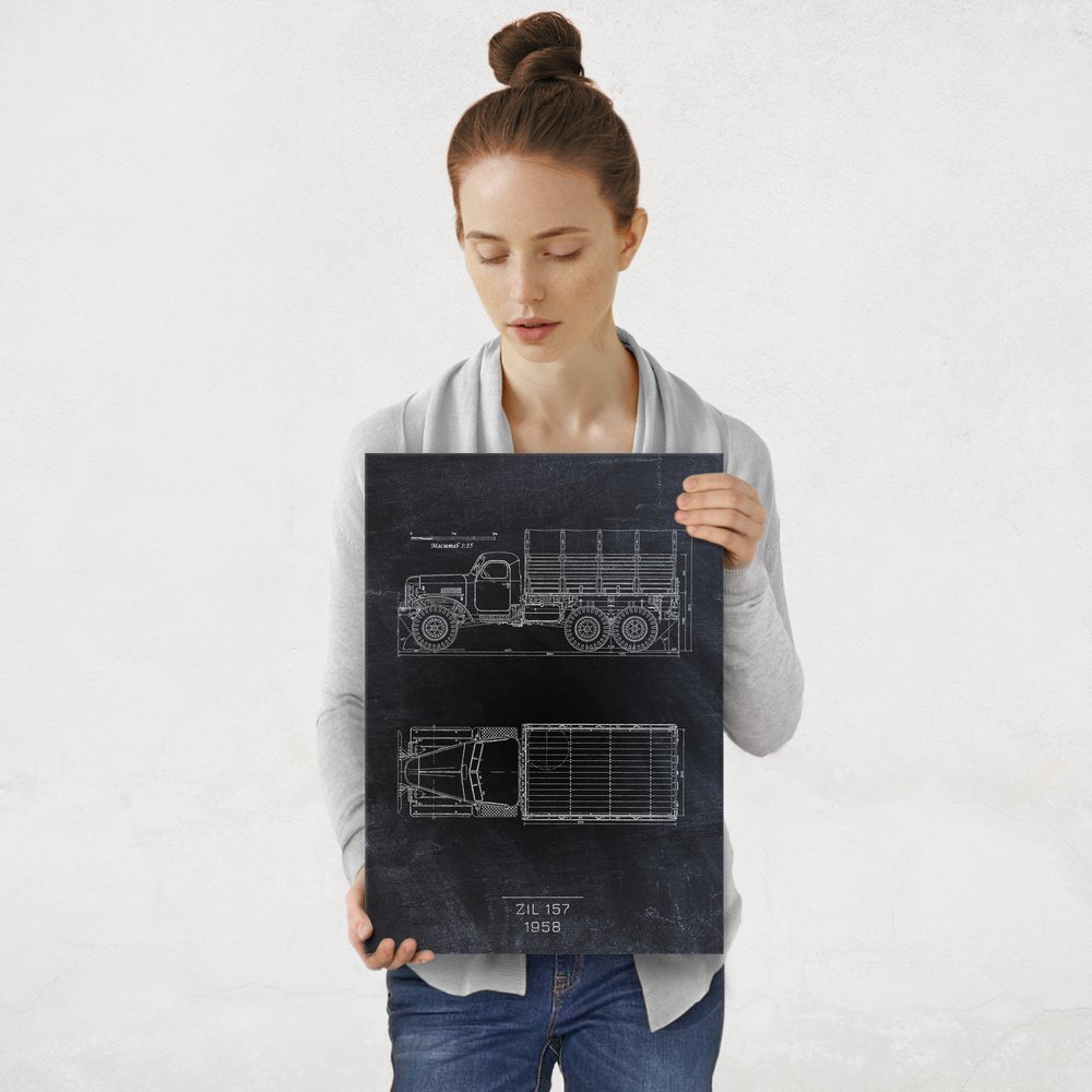 Plakat metalowy ZIL 157 Projekt Blackboard M