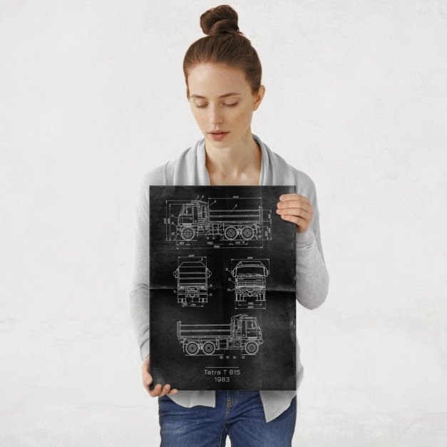 Plakat metalowy Tatra T 815 Projekt Graphite M
