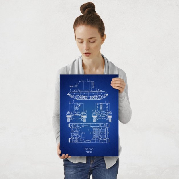Plakat metalowy Bishop Projekt Blueprint M