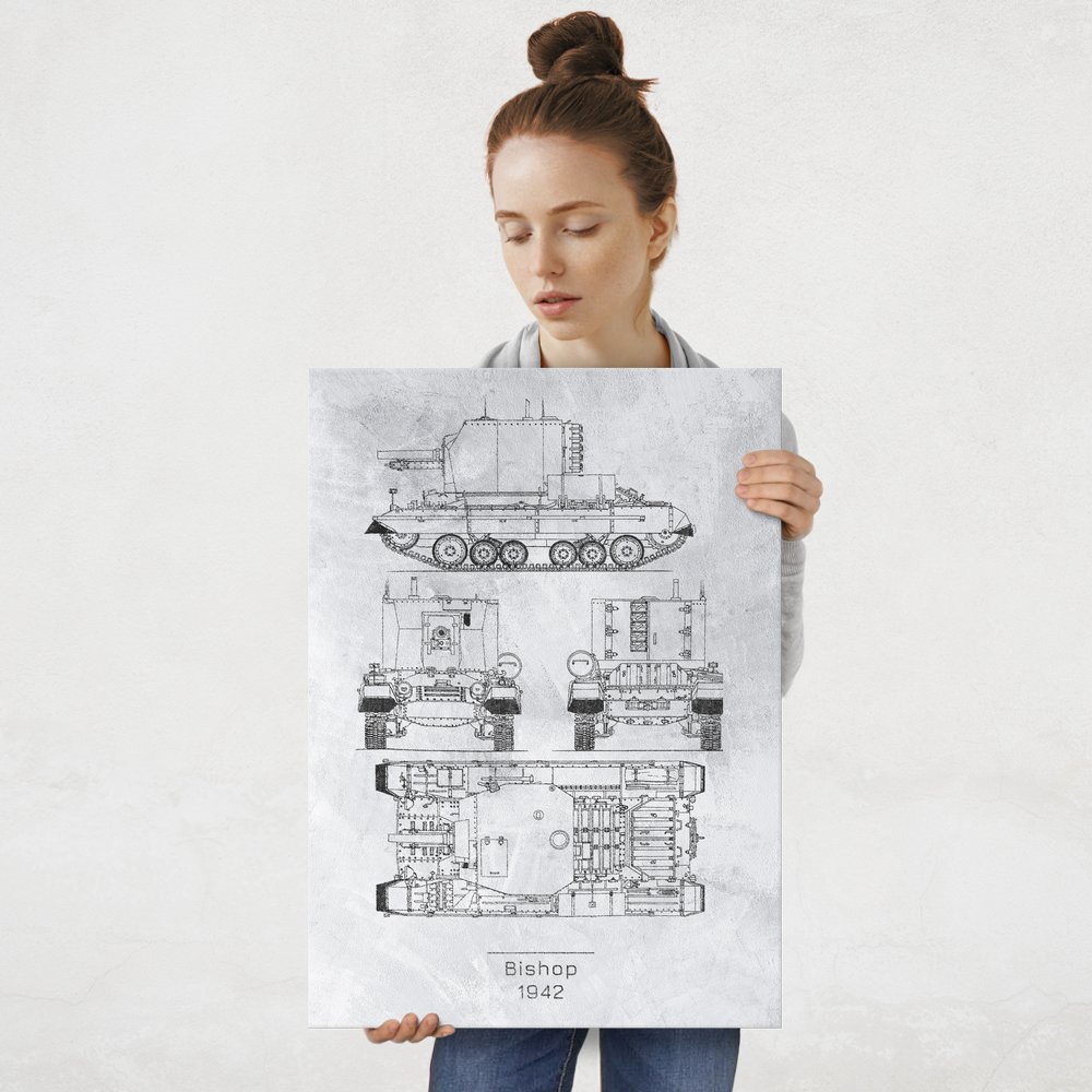 Plakat metalowy Bishop Projekt Stone L