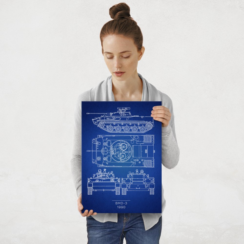 Plakat metalowy BMD-3 Projekt Blueprint M