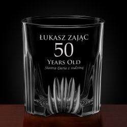 Karafka kryształowa do whisky z 6 szklankami zestaw z grawerem dla brata na urodziny