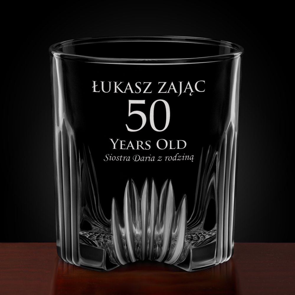 Karafka kryształowa do whisky z 6 szklankami zestaw z grawerem dla brata na urodziny