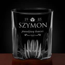 Karafka kryształowa do whisky z 6 szklankami zestaw z grawerem dla prawdziwego konesera na urodziny