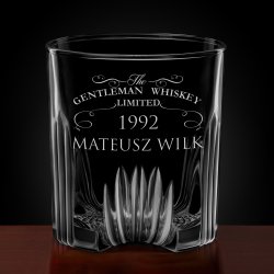 Karafka kryształowa do whisky z 6 szklankami zestaw z grawerem dla gentlemana na 30 urodziny