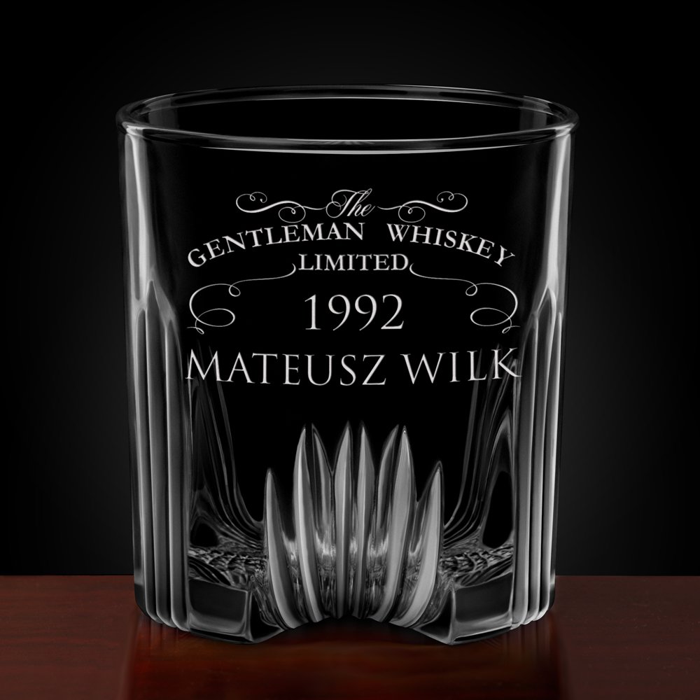 Karafka kryształowa do whisky z 6 szklankami zestaw z grawerem dla gentlemana na 30 urodziny