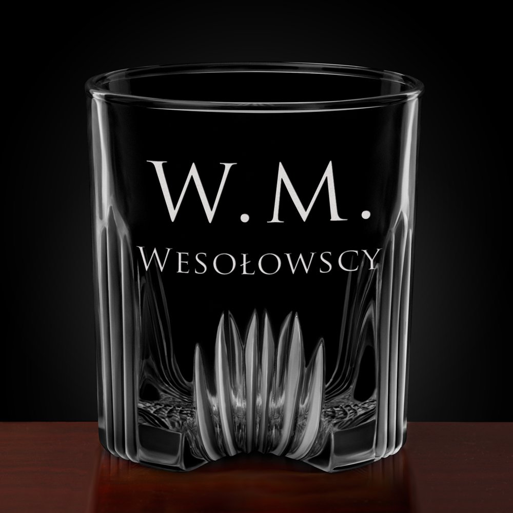 Karafka kryształowa do whisky z 6 szklankami zestaw z grawerem dla pary na ślub rocznicę parapetówkę
