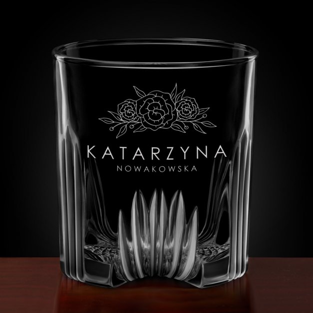 Karafka kryształowa do whisky z 6 szklankami zestaw z grawerem dla niej na imieniny