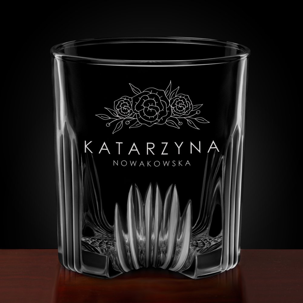Karafka kryształowa do whisky z 6 szklankami zestaw z grawerem dla niej na imieniny
