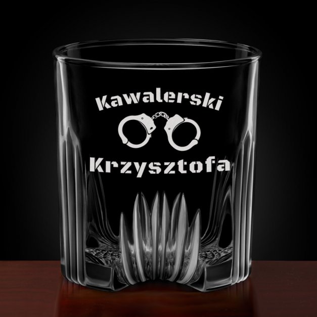 Karafka kryształowa do whisky z 6 szklankami zestaw z grawerem dla niego na kawalerski