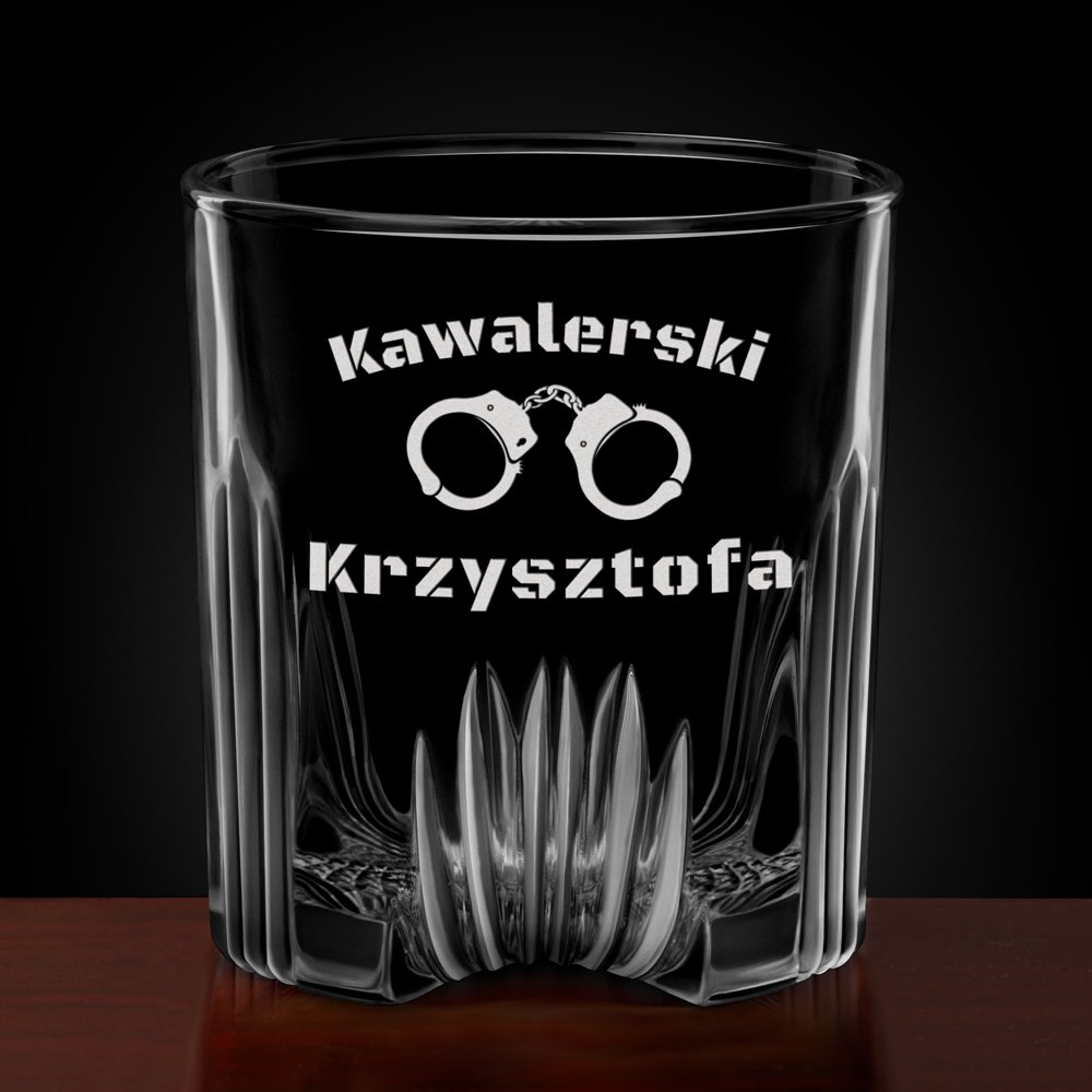 Karafka kryształowa do whisky z 6 szklankami zestaw z grawerem dla niego na kawalerski