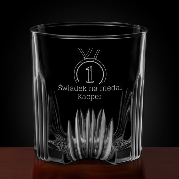 Karafka kryształowa do whisky z 6 szklankami zestaw z grawerem dla świadka sportowca podziękowanie