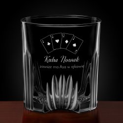 Karafka kryształowa do whisky z 6 szklankami zestaw z grawerem dla gracza