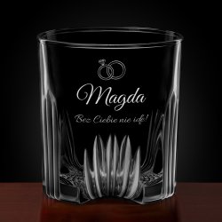 Karafka kryształowa do whisky z 6 szklankami zestaw z grawerem dla niej na zaręczyny ślub panieński