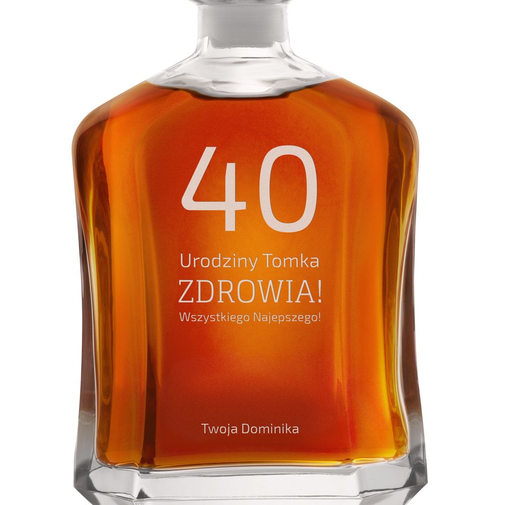 Karafka szklana z grawerem dla niego na 40 urodziny
