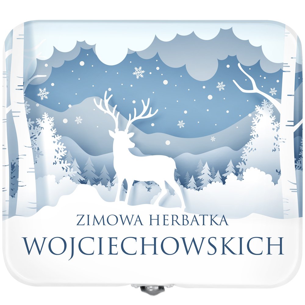 Herbata zestaw herbat w metalowym pudełku z nadrukiem dla pary na święta