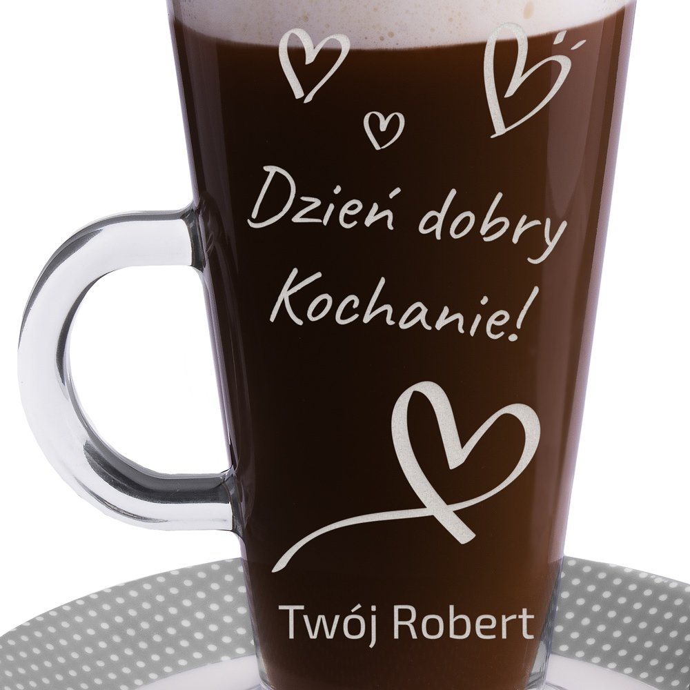 Szklanka do latte z grawerem dla dziewczyny żony na walentynki rocznicę