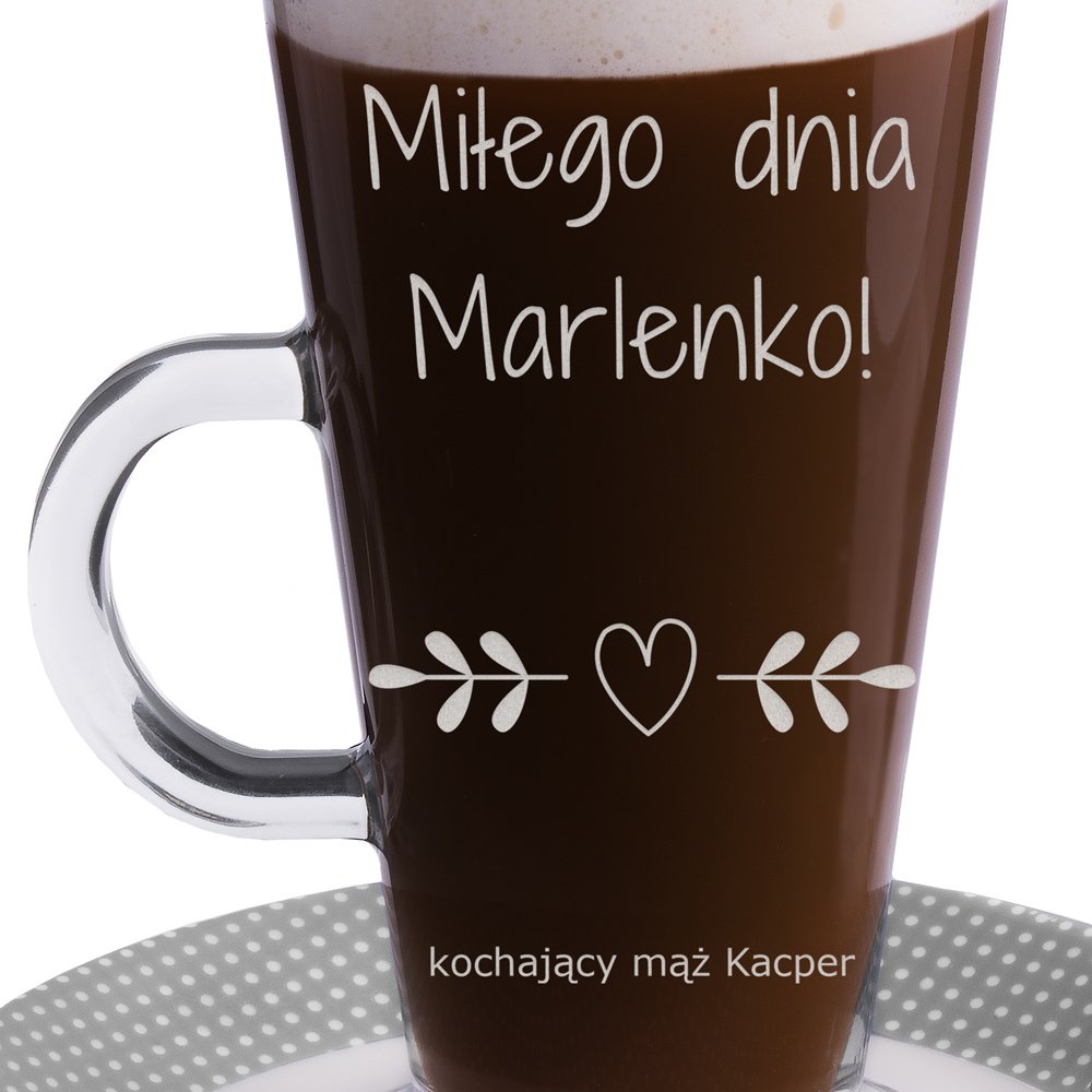 Szklanka do latte z grawerem dla żony na walentynki rocznicę