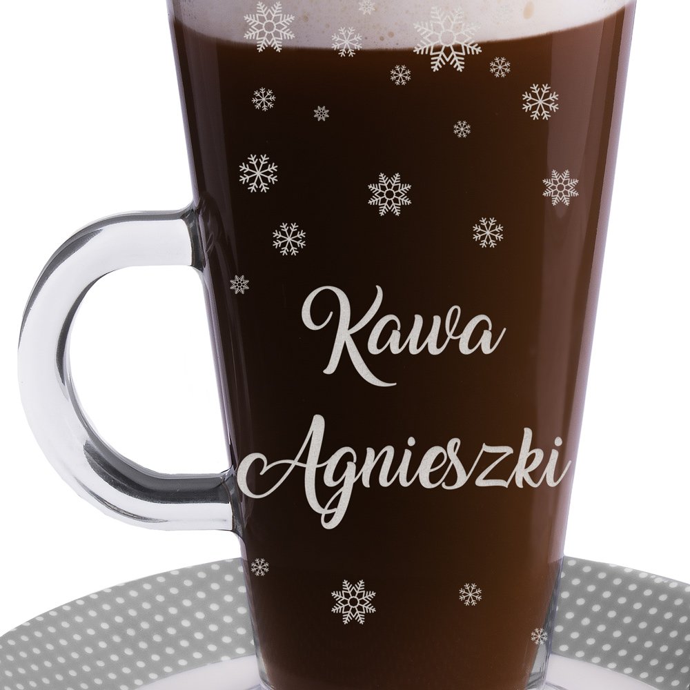 Szklanka do latte z grawerem dla niej na święta mikołajki