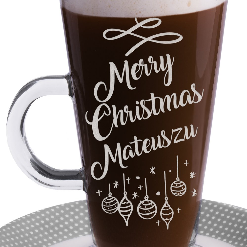 Szklanka do latte z grawerem dla niego na święta