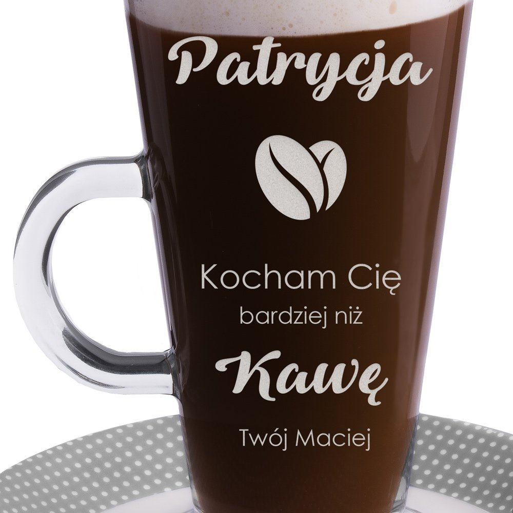Szklanka do latte z grawerem dla dziewczyny żony na walentynki rocznicę