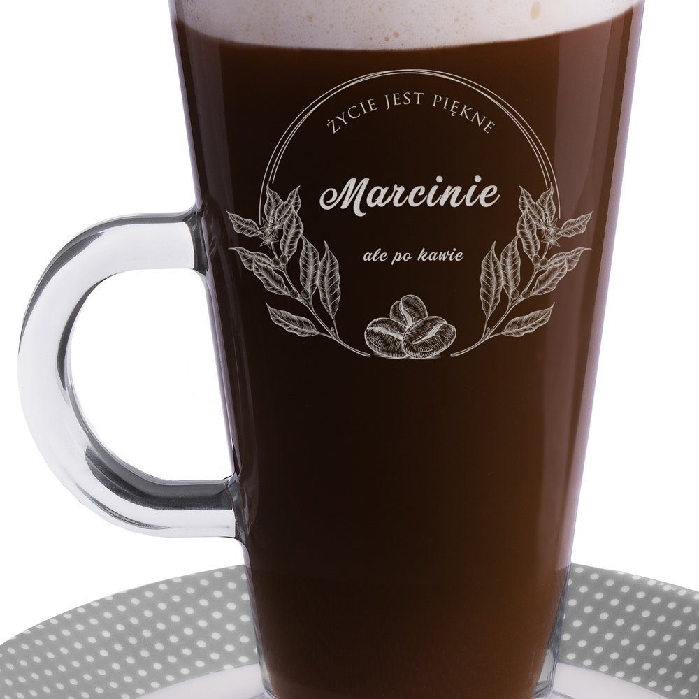 Szklanka do latte z grawerem dla kawosza