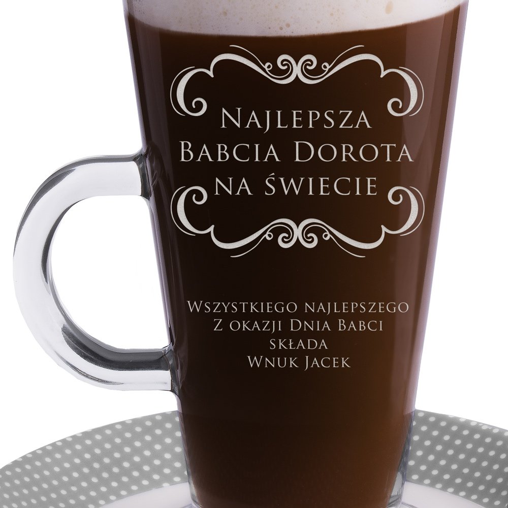 Szklanka do latte z grawerem dla babci z okazji Dnia Babci