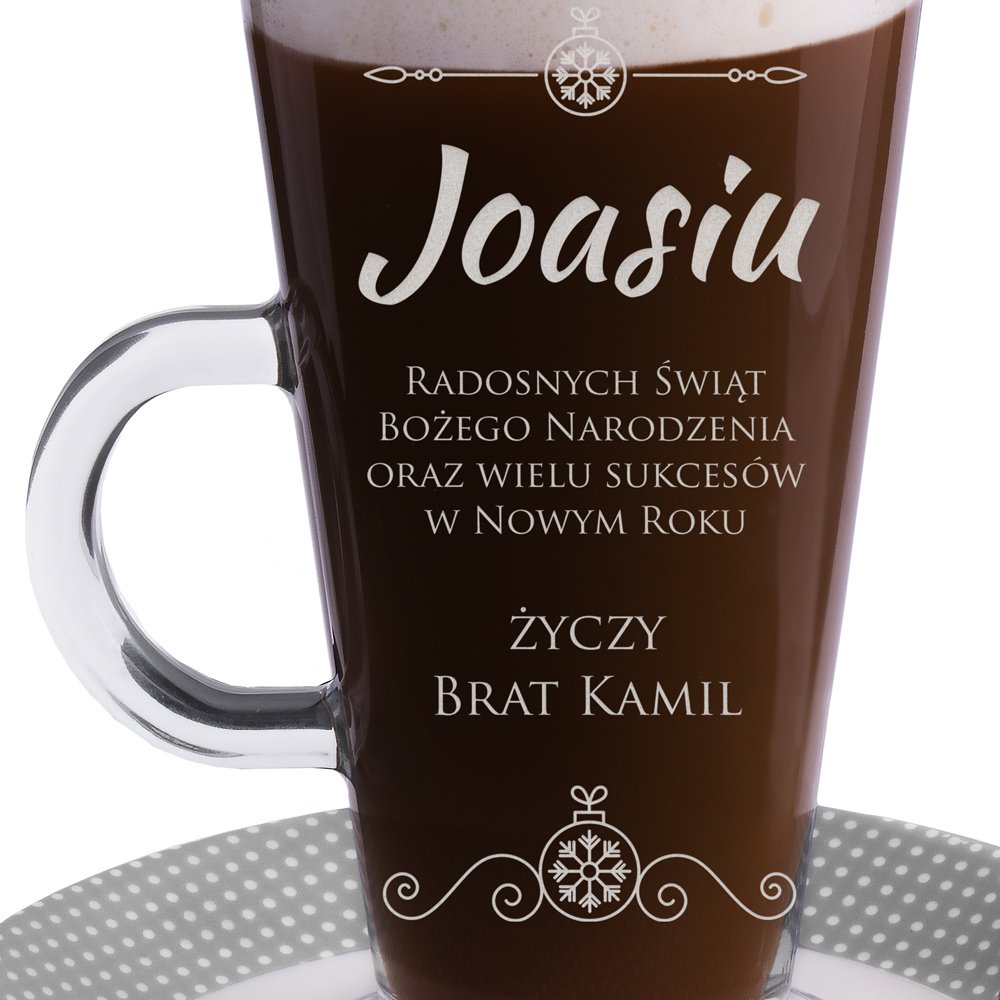 Szklanka do latte z grawerem dla siostry na święta