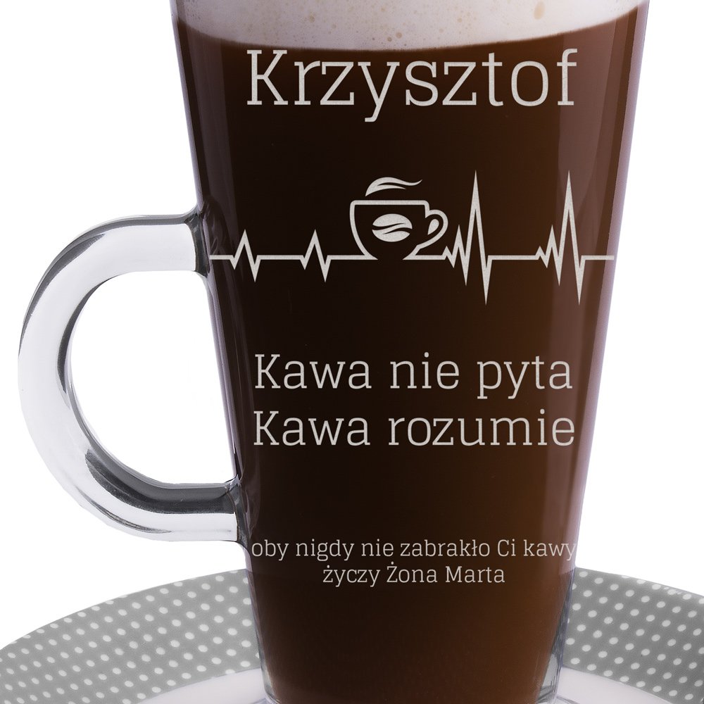Szklanka do latte z grawerem dla męża
