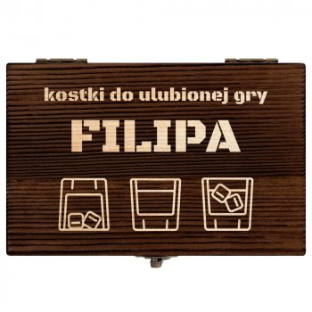 Kamienie do whisky kostki w drewnianym opakowaniu z grawerem dla gracza pokerzysty