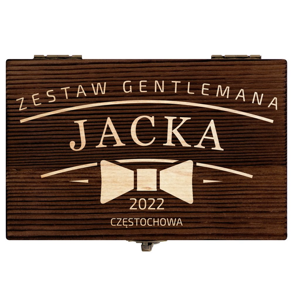 Kamienie do whisky kostki w drewnianym opakowaniu z grawerem dla gentlemana