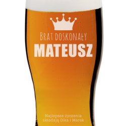 Kufel szklany szklanka do piwa z grawerem dla brata