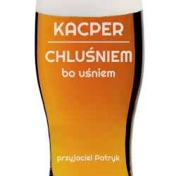 Kufel szklany szklanka do piwa z grawerem dla przyjaciela
