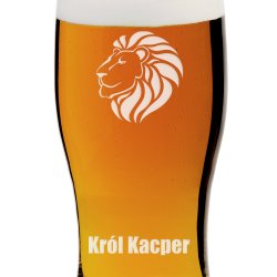 Kufel szklany szklanka do piwa z grawerem lew dla szefa