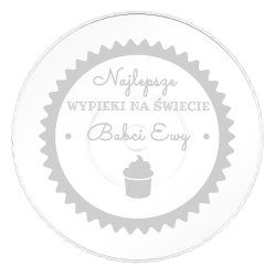 Patera szklana do ciasta z grawerem dla babci