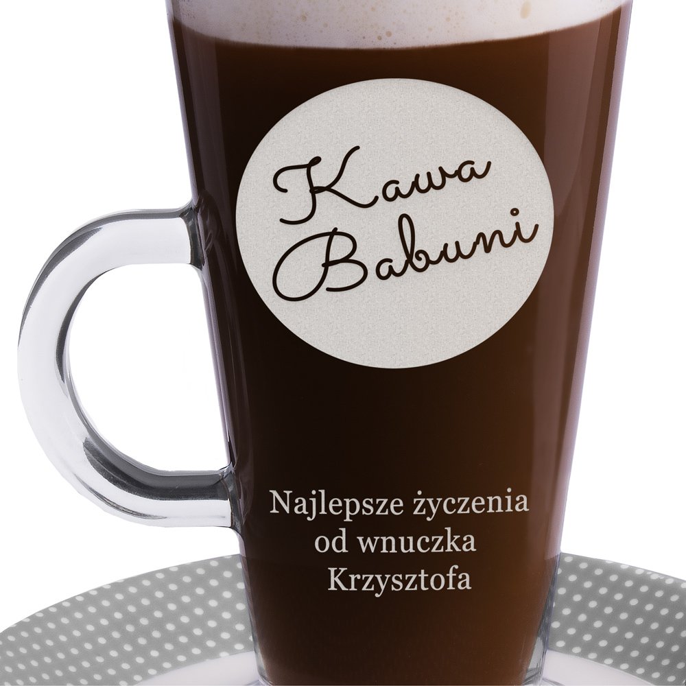 Szklanka do latte z grawerem dla babci