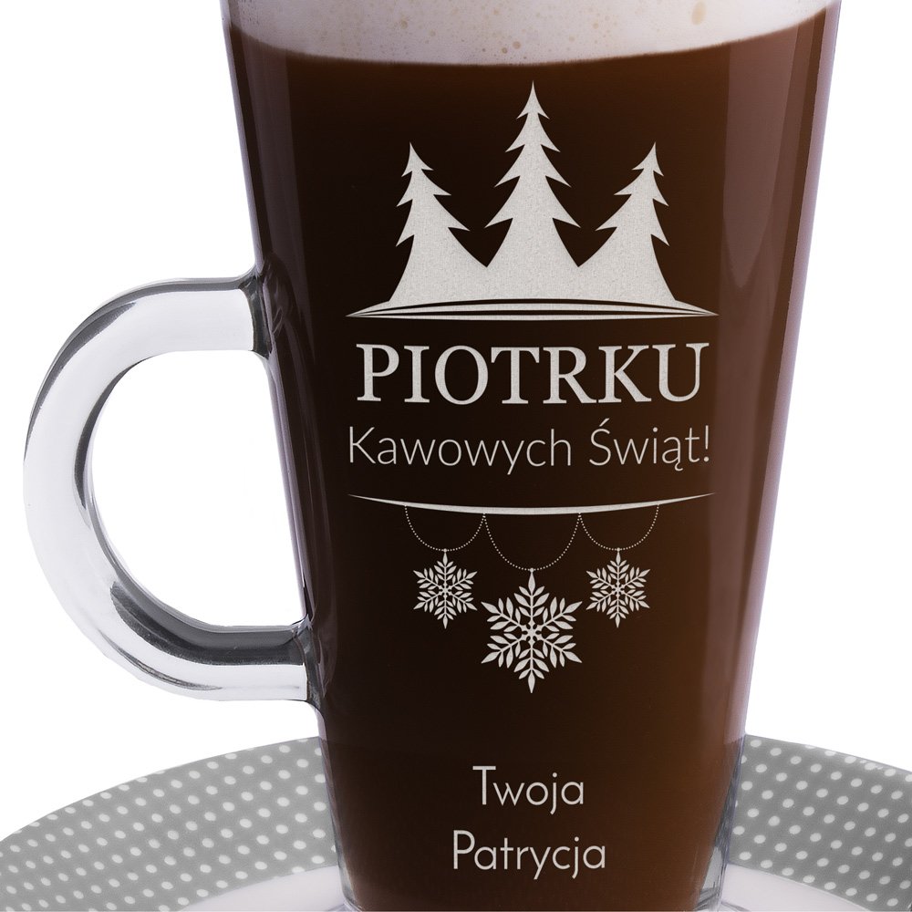Szklanka do latte z grawerem dla niego na święta