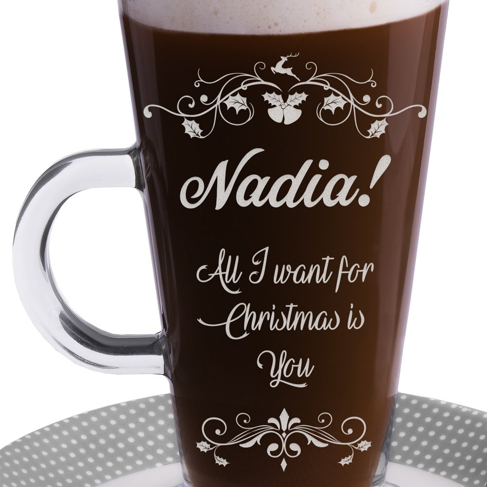 Szklanka do latte z grawerem dla niej na święta